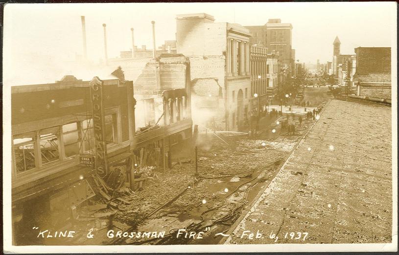 Kline and Grossman fire in Muskegon, 1937